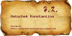 Hatschek Konstantina névjegykártya